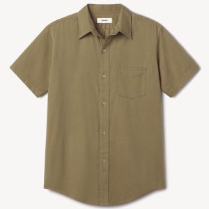 Draped Twill S/S One Pocket Shirt